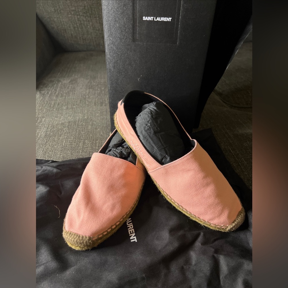 SAINT LAURENT Espadrilles in Pink Canvas EU Size 38 New In Box